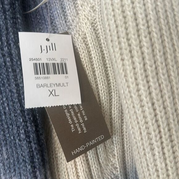 J. Jill Pure Jill Hand Painted Open Cardigan Sweater XL - Picture 7 of 9